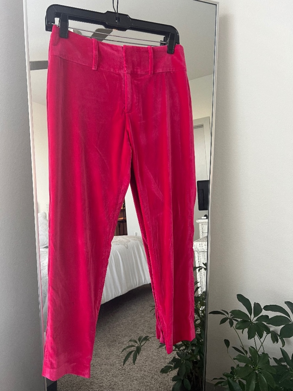 Alice + Olivia Magenta Velour Pants: Size 2